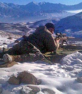 SF Sniper takes high-angle shot with MK13